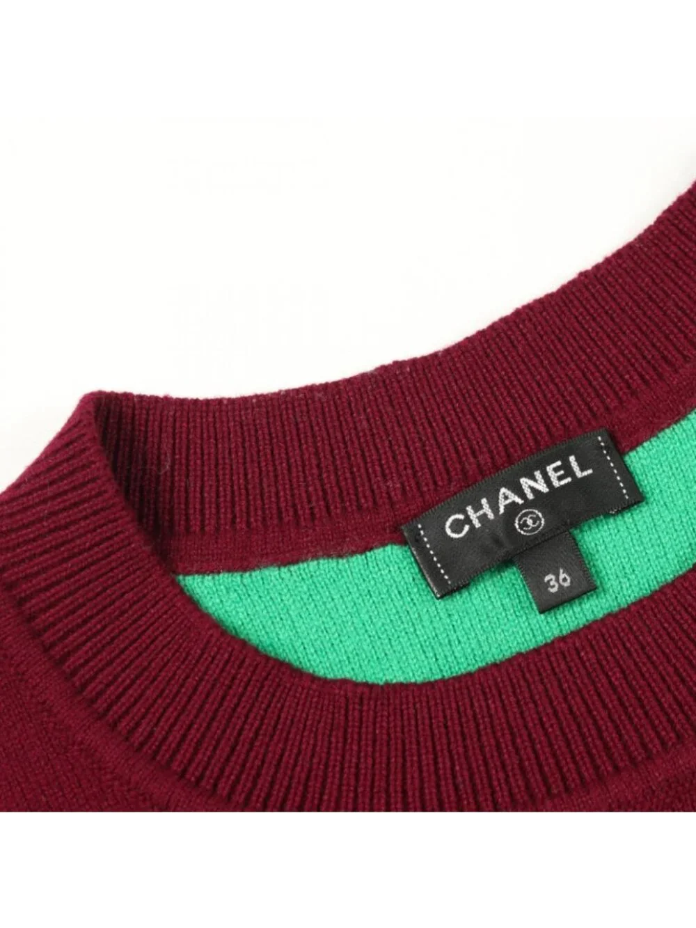 Chanel Knit CC Logo Crew Neck Cashmere Sweater